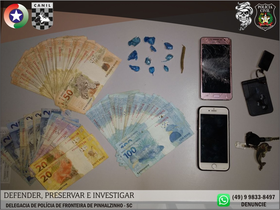 Três pessoas são presas suspeitas de tráfico de drogas em Pinhalzinho
