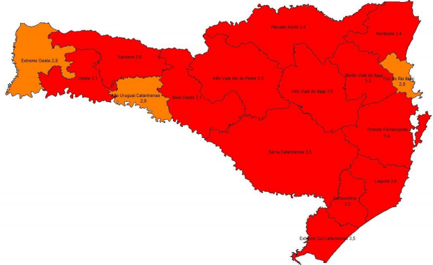 Santa Catarina ultrapassa o Rio de Janeiro e ocupa o 4º lugar no ranking nacional de casos de covid-19