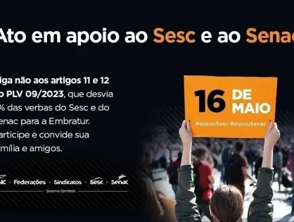 Atos públicos em defesa do Sesc e Senac acontecem em todo o Brasil; Criciúma também terá manifestação