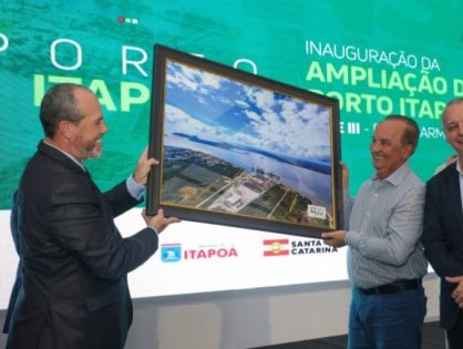 Porto Itapoá inaugura expansão com presença do Governador Jorginho Mello