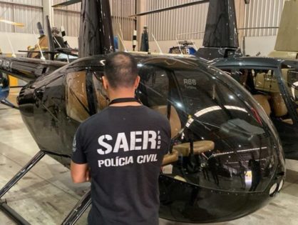 Polícia Civil de SC irá utilizar helicóptero apreendido em operação contra lavagem de dinheiro