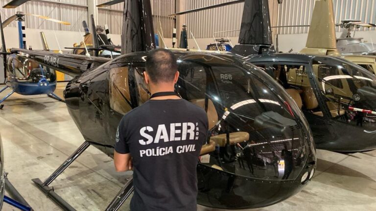 Polícia Civil de SC irá utilizar helicóptero apreendido em operação contra lavagem de dinheiro