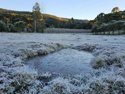 Frio! Serra catarinense volta a registrar temperatura negativa de -8°C