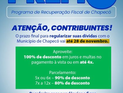 Prazo para adesão ao Prefic vai até 28 de novembro