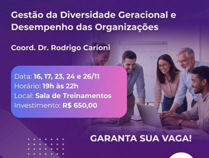 Fundação InoversaSul promove curso sobre diversidade geracional e desempenho das organizações em Tubarão