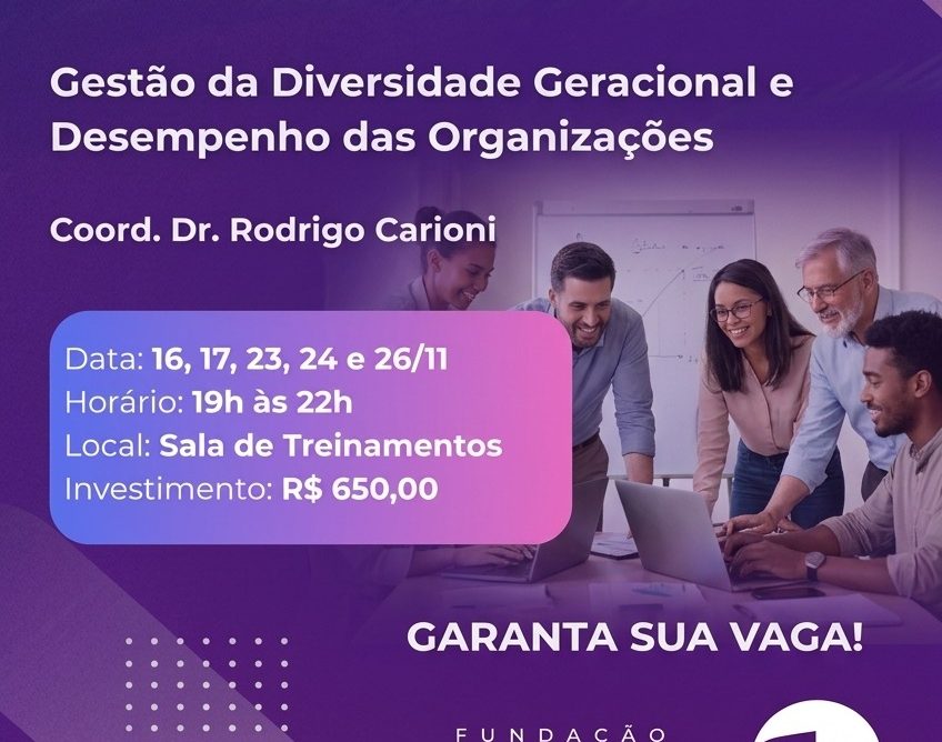 Fundação InoversaSul promove curso sobre diversidade geracional e desempenho das organizações em Tubarão