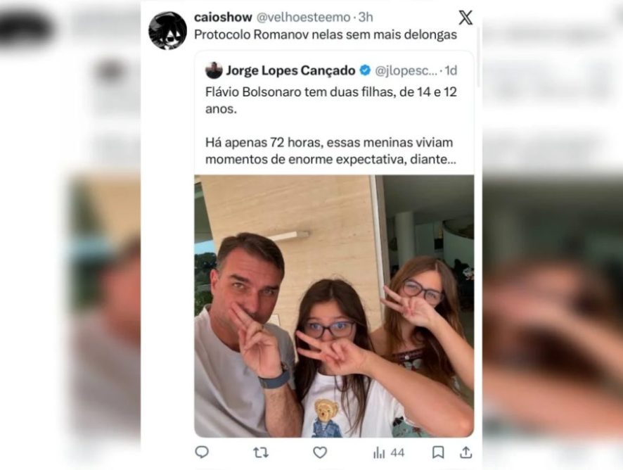 Empresa de SC demite funcionário que sugeriu execução das filhas de Flávio Bolsonaro